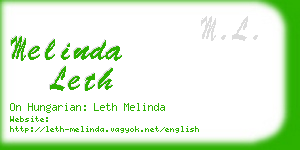 melinda leth business card